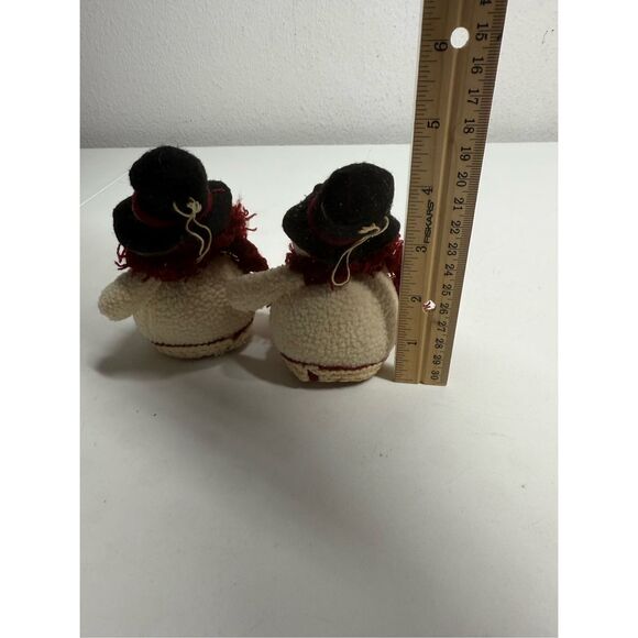 Set of 2 Vintage Dan Dee Snowmans Ornament 4"Plush Decorative Holiday Christmas - Picture 7 of 8